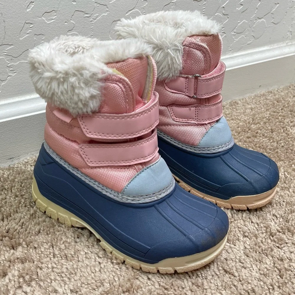 OshKosh B'Gosh Toddler Little Girls Kids Yule Faux Fur Snow Rain Duck Boots 9 M